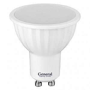 Лампа General MR16 GU10 7W 6500K 6K 50x56 пластик/алюм 