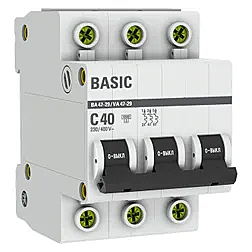 Автоматический выключатель ВА47-29 3P 40А хар-ка C 4,5кА EKF Basic