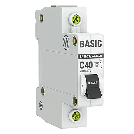 Автоматический выключатель ВА47-29 1P 40А хар-ка C 4,5кА EKF Basic