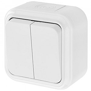 Выключатель ОУ 2 кл. 6А бел., пластик, IP54 Bylectrica